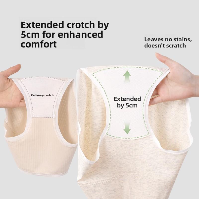 Large Size Female Spring and Autumn Cotton 10a Antibacterial Extension Crotch High Waist Abdominal Non-mark Hip Briefs