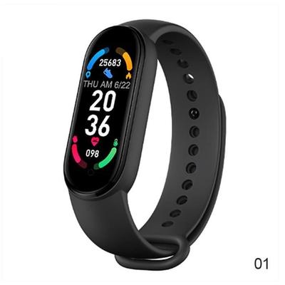 The Black -M6 Smartwatch for Men and Women, Physical Activity, Heart Rate Monitor, Waterproof, for Xiao