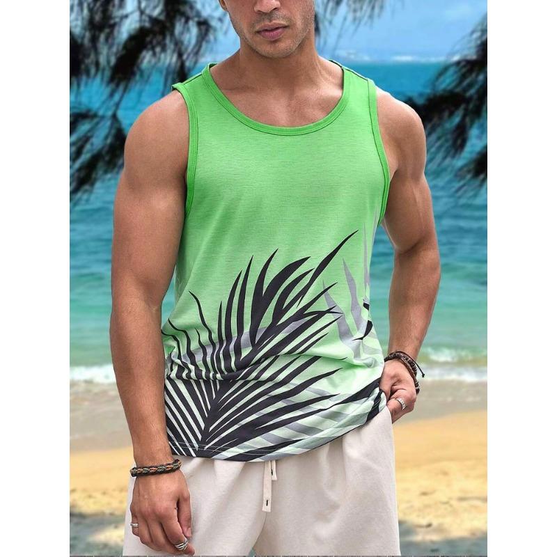 Summer Daily Casual Men's Sleeveless T-shirt Hawaiian Men's Tank Top Street Fashion Men's Tank Top