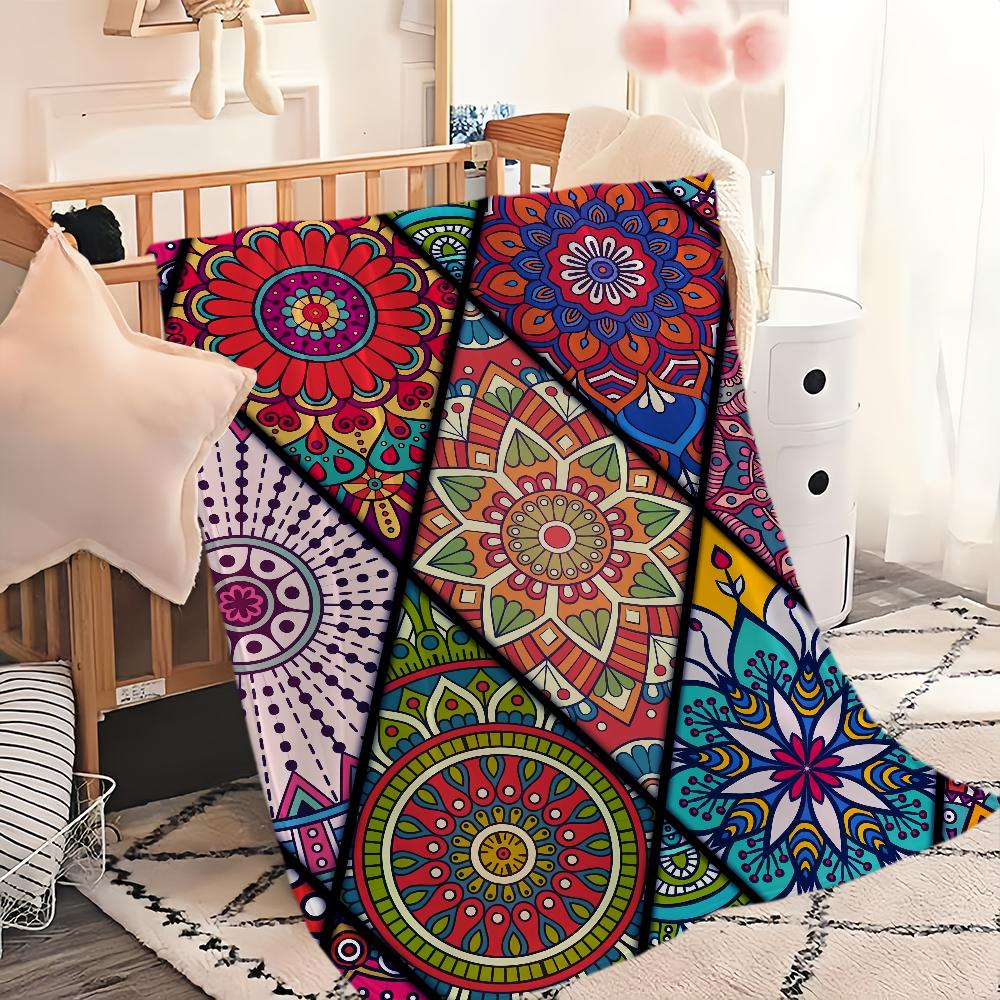 Vzor Čtyři roční období teplá MÓDNÍ měkká plyšová deka vhodná na pohovku obývací pokoj Mandala místnost kancelář ložnice cestovní dárek Flanel