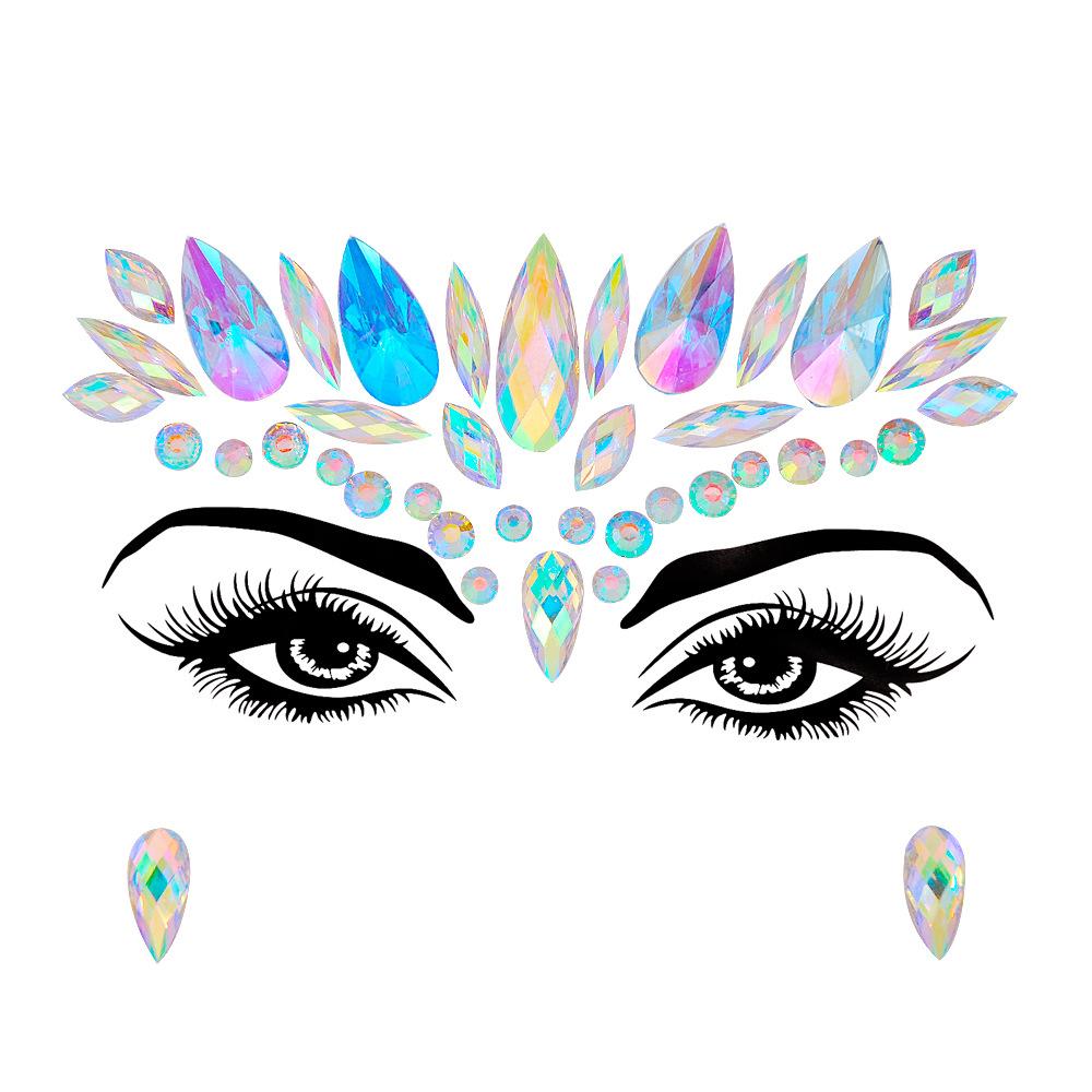 Crystal Tattoo Sticker Glitter Eyeliner Eyebrow Makeup Face Eyes Diamond Temporary Tattoo Rock Rhinestone 3D Eyeliner Stickers