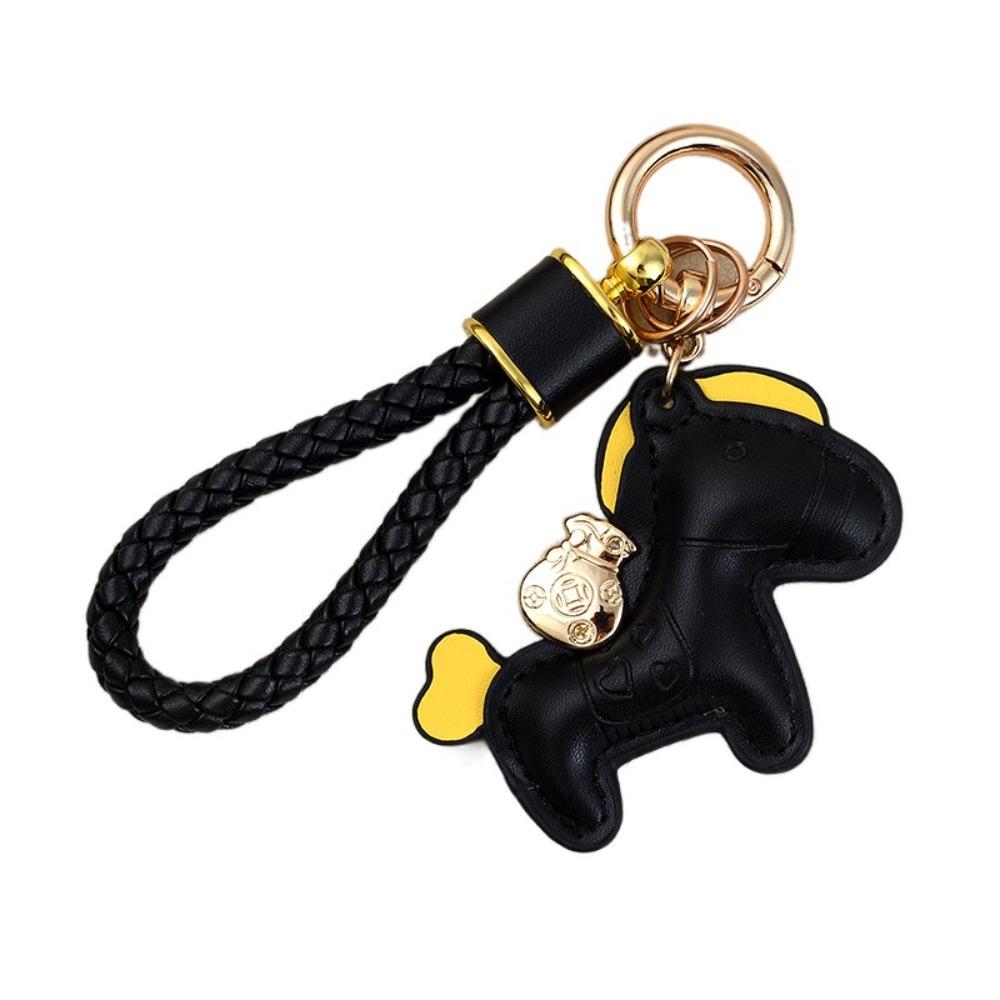 Candy Color Pony PU Keychain Cute Design Horse PU Pendants Zodiac Pony PU Doll  New Year Gift