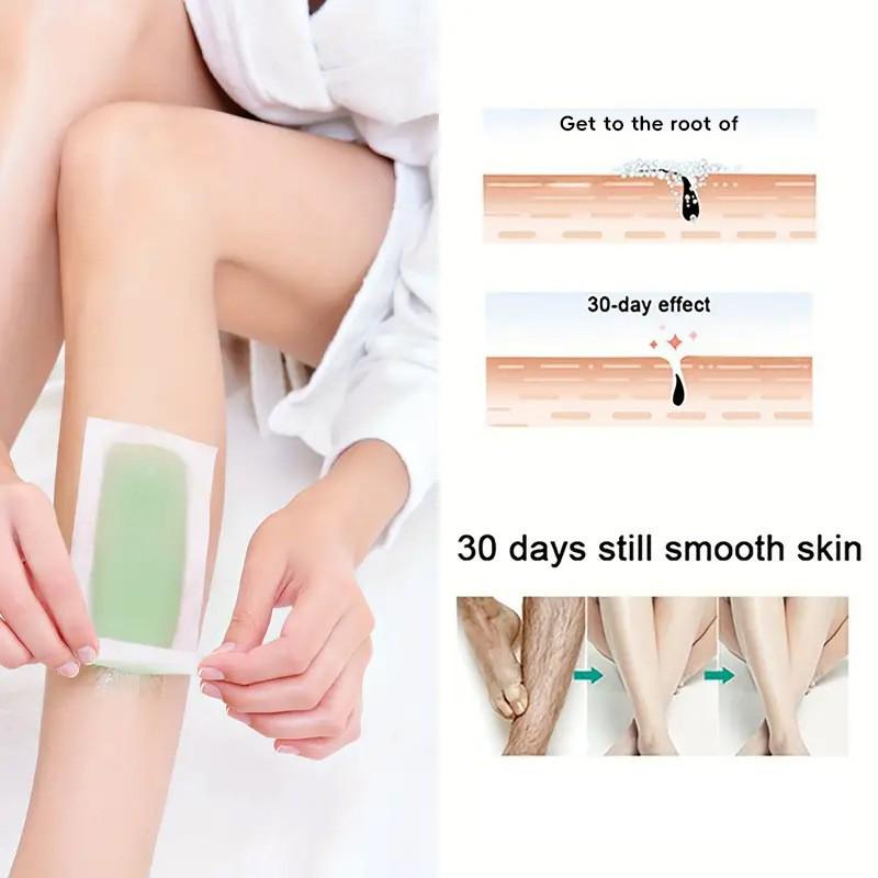 Double-Sided Depilatory Wax Strips for Full Body Hair Removal: Legs, Armpits, and Hands, Unisex Use