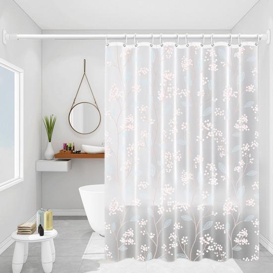 Duschvorhang mit Haken Wasserdicht Reißfest Leicht zu Reinigen Verschiedene Drucke Schnelltrocknend Lichtdurchlässig