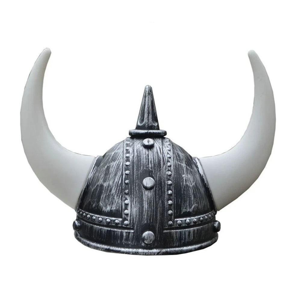 Antik aussehender Wikingerhorn-Hut Helm Kunststoff-Stierhorn Kopfbedeckung Herren Damen