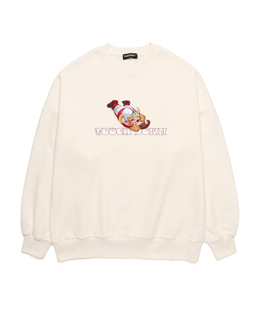 VANNWORKS Touch Down Bear Oversized Sweatshirt (Vndts112) White