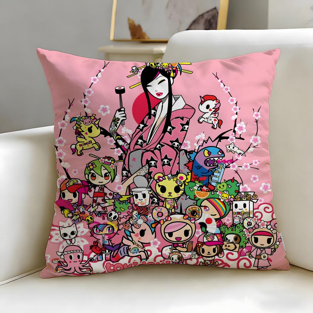 Popular Fashion Brand Tokidoki Cushion Cover Soft  EasyWash Pillow Case  Versatile for Couch Bed Travel and Office