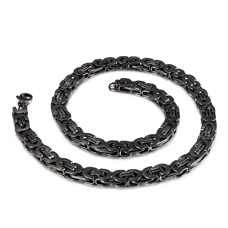 6/8/10mm Wide Hip Hop Punk Chain Necklace for Men Women Stainless Steel Chunky Choker Heavy Link Jewelry Polished Charm Gift