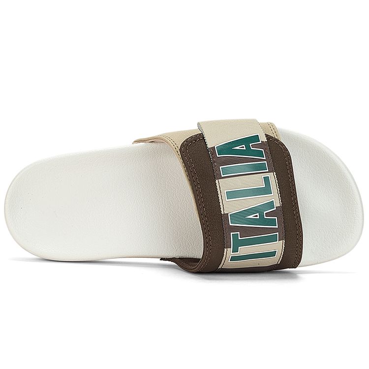 Kappa Retro Breathable Beach Velcro EVA Silent Non-Slip Slide Sandals Unisex Footwear White Brown K0DX5LT10F-6536