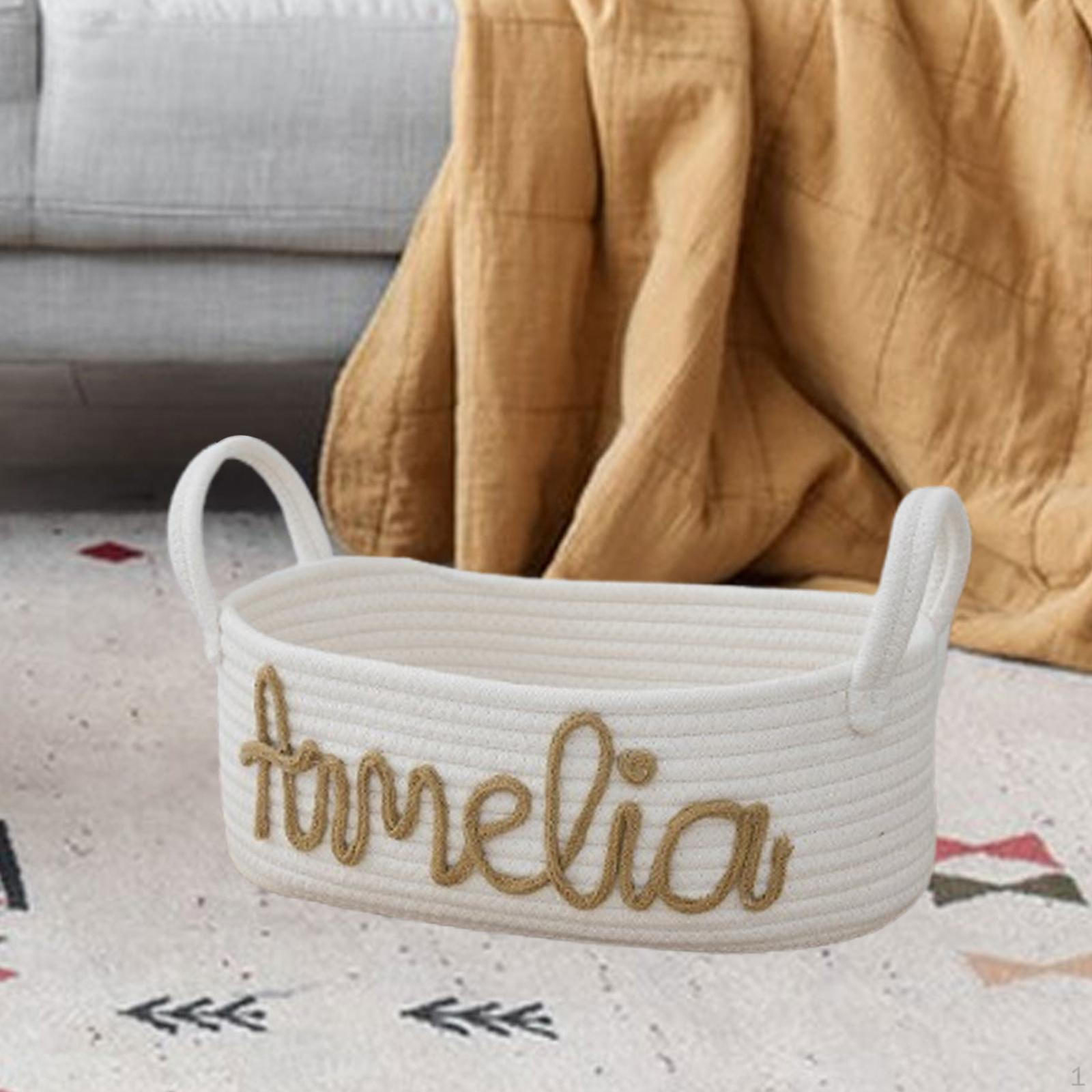 

Корзина-чаша из декоративного хлопка под ручками полки для косметического журнального столика green letter