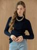 MAXZA Glitter Mix Rib Mock Neck Knit