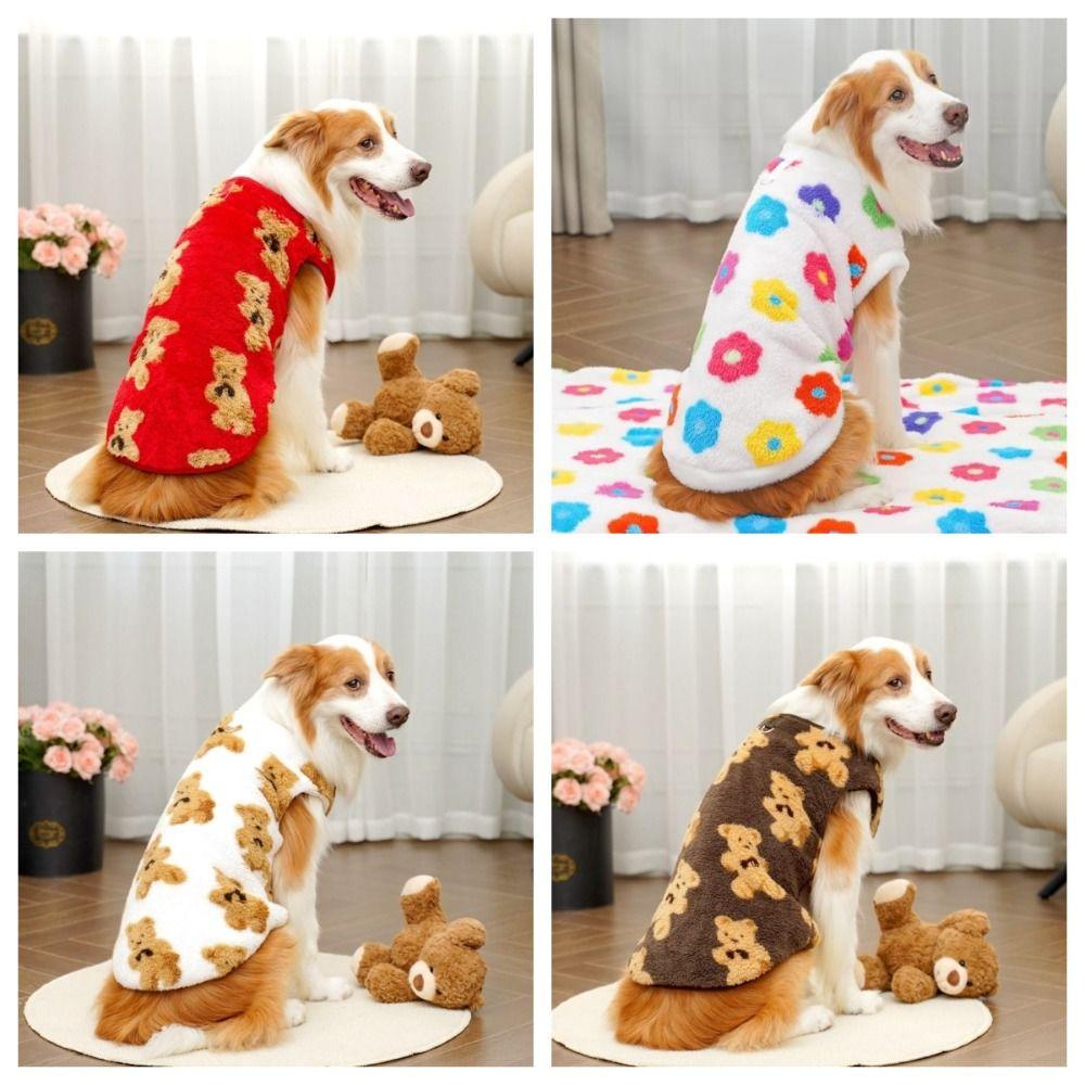 New XS-9XL Winter Puppy Clothes Warm Fleece Cute Bear Pattern Dog Vest Dog Sweater Pet Supplies Vest Pitbull New Year's Gift