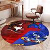 Sonic Pattern Round Rug, Indoor/Outdoor Mat, for Picnic, Gameroom, Bedroom, Office, Living Room, Home Decor Carpet, Birthday Gift