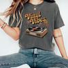 Retro Record Player T-Shirt: 70s Groovy Flowers Graphic Tee
