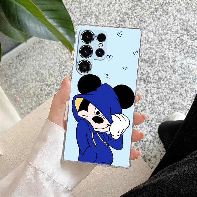Mickey Minnie Cartoon Transparent Case For Samsung Galaxy S26 S25 Ultra S24 S22 S26 Plus S20 S23 S21 S25 FE 5G Soft Clear Cover