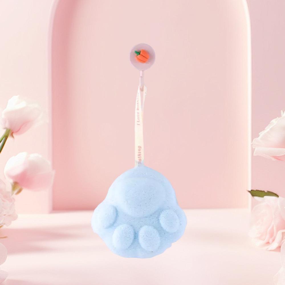 

Cat Paw Shape Baby Bath Sponge Soft Baby Shower Cotton Baby Face Wash Puff Bath Accessories синій
