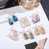 Trendy Lace Teardrop Studs: European & American Fashion Glass Earrings