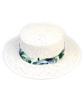 Yunibeosyeolkemiseuteuli Hawaii Line White Flat Panama Hat Summer Hat