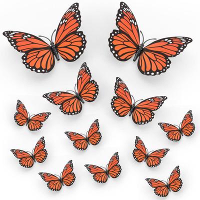 Monarch & Emperor Butterfly 3D Simulation Décor - Orange Day of the Dead Halloween Special