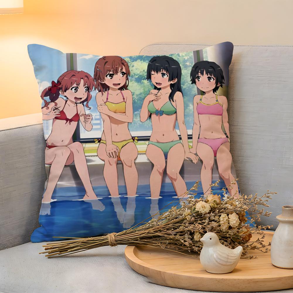 Cushion Cover  Linen  SkinFriendly Soft Decorative Case For Sofa Home Decor A Certain SScientific Railgun Pillow cover