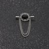 British Style High-end Maple Leaf Brooch with Rhinestone Chain Fashion Vintage Tassel Badge Lapel Pin for Men's Suit Accessories