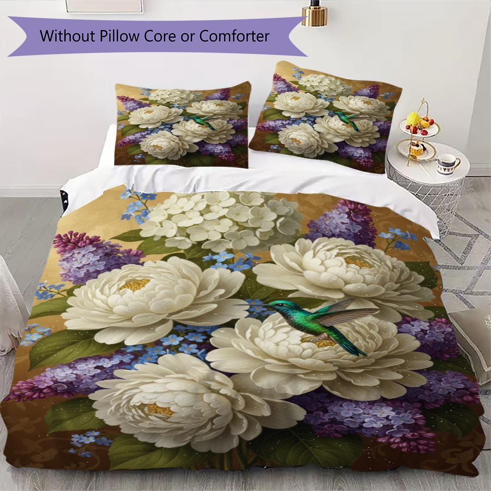 

Classical Flower Pattern Bedding uilt Set uilt Cover Pillowcase Home Decoration Birthday Gift (1 * duvet cover + 2 * pillowcase without core)18 135x200cm