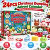 24Pcs Countdown Calendar Christmas Fidget Toy Set Dumpling Slow Rising Squeeze Toy  Xmas Decoration