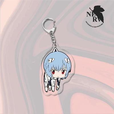 Anime Games Evangelion Acrylic Keychain Metal Ring Car Bag Key Decoration Accessory Gift Anime Gifts Pendant