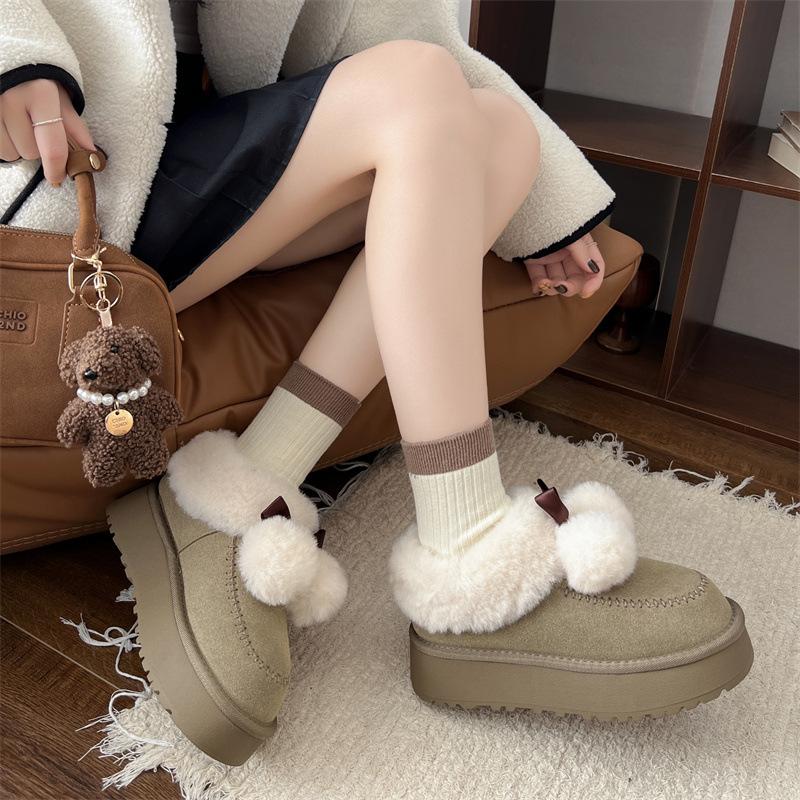

Хлопковая обувь женская 2025 новая зимняя на толстой подошве шерстяное кольцо, набивные и утолщенные на одной педали верхняя одежда зимние ботинки женская хлопковая обувь 40 зелёный