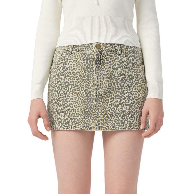 

Yescci American Niche Leopard Print Skirt Fashionable Retro Short Skirt Leopard print Print M