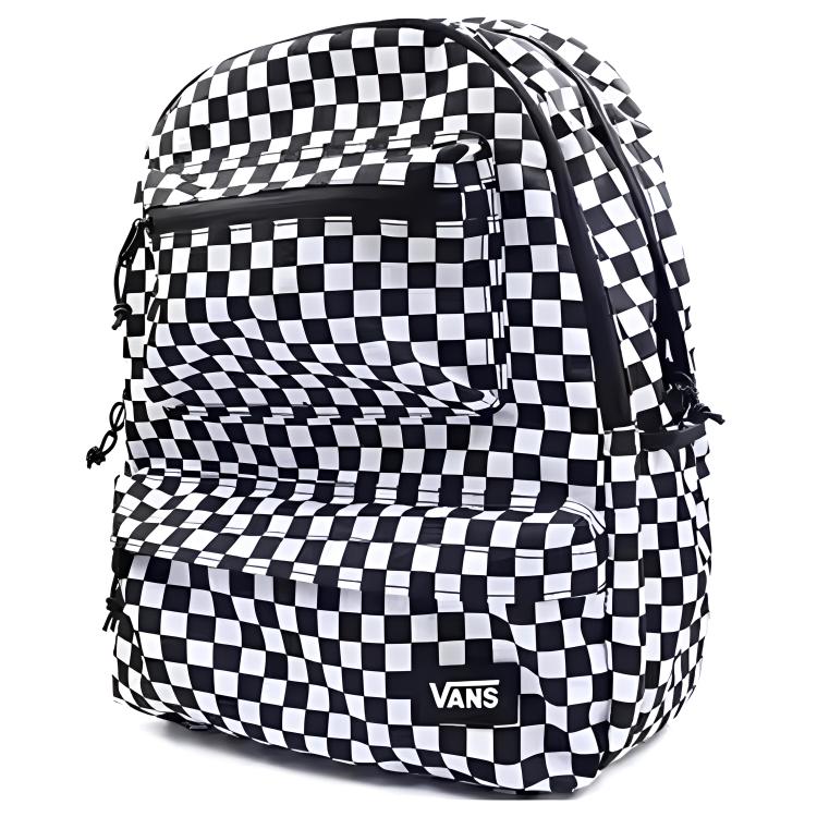 Vans Polyester Backpack Regular Unisex Black White Plaid VN000GP1DWW