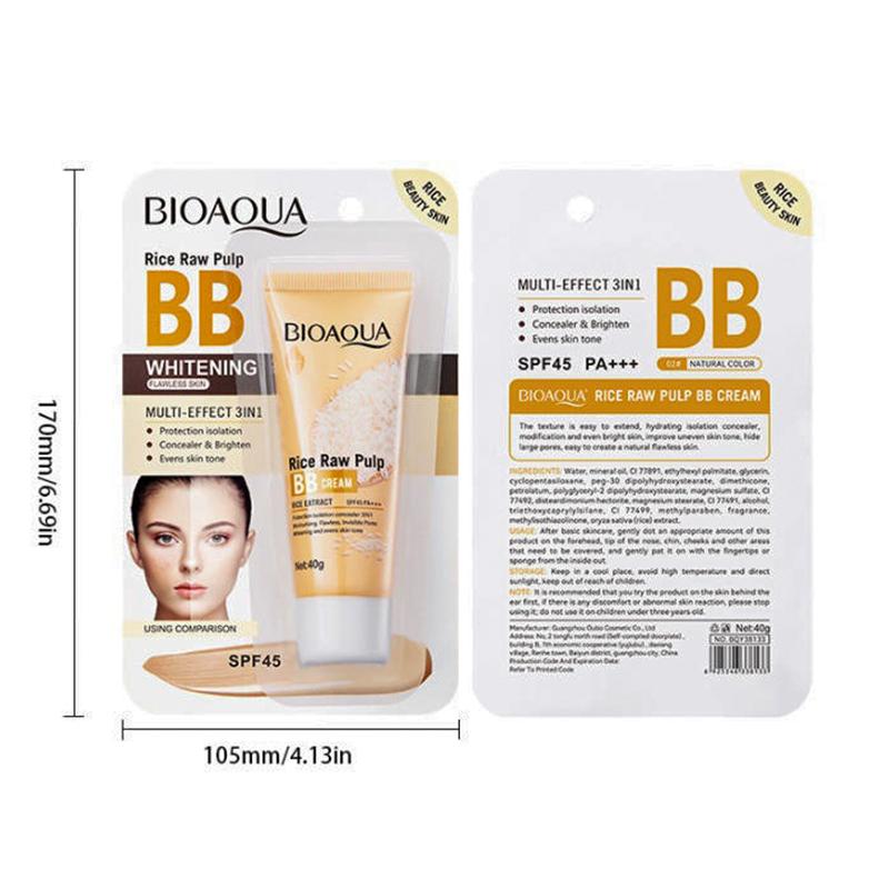 Bioaoua Reis Puder Feuchtigkeitsspendende BB Cream Verfeinernde Gesichts- und Aufhellende