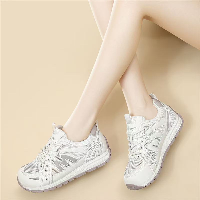 

Spring and summer breathable mesh white shoes are not stuffy feet, new women s shoes are versatile casual sports shoes to increase the height of 40