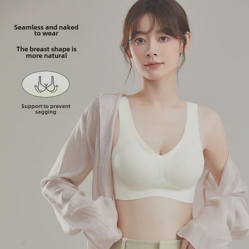 Bright Red Large Wedding Underwear Bra with Wide Straps, Machine Washable, Seamless, Anti-Sagging, Fixed Cup