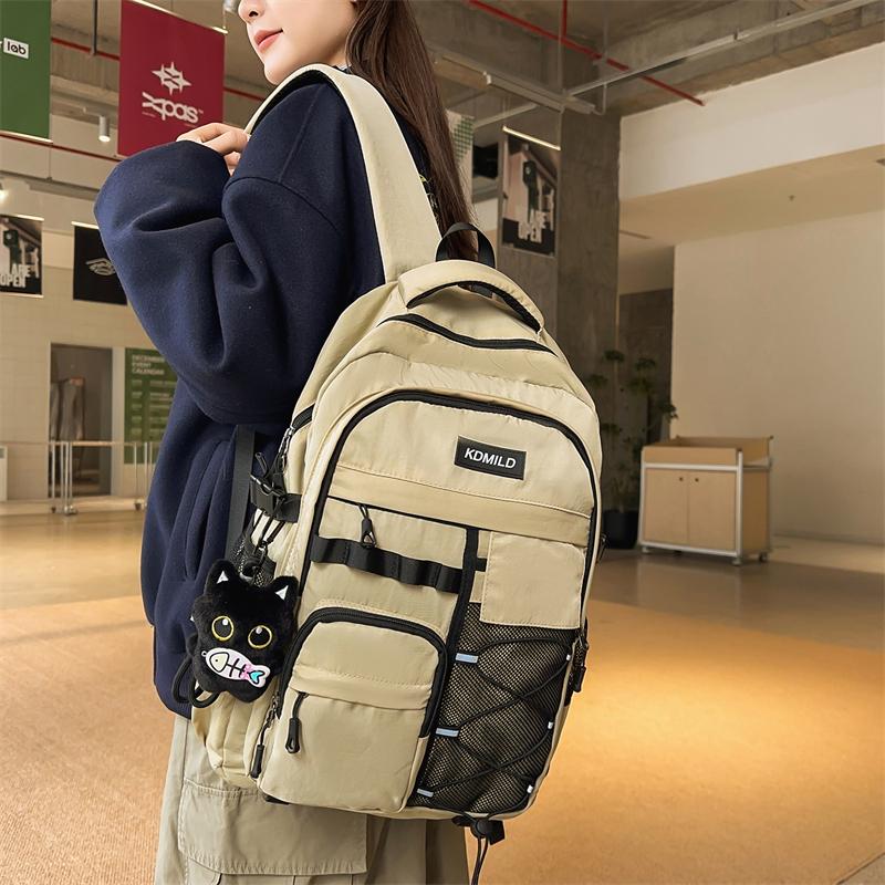 Fashion Backpack for Men & Women – Large Capacity School Bag with Multiple Pockets & Water Bottle Holder – Perfect for Daily Use