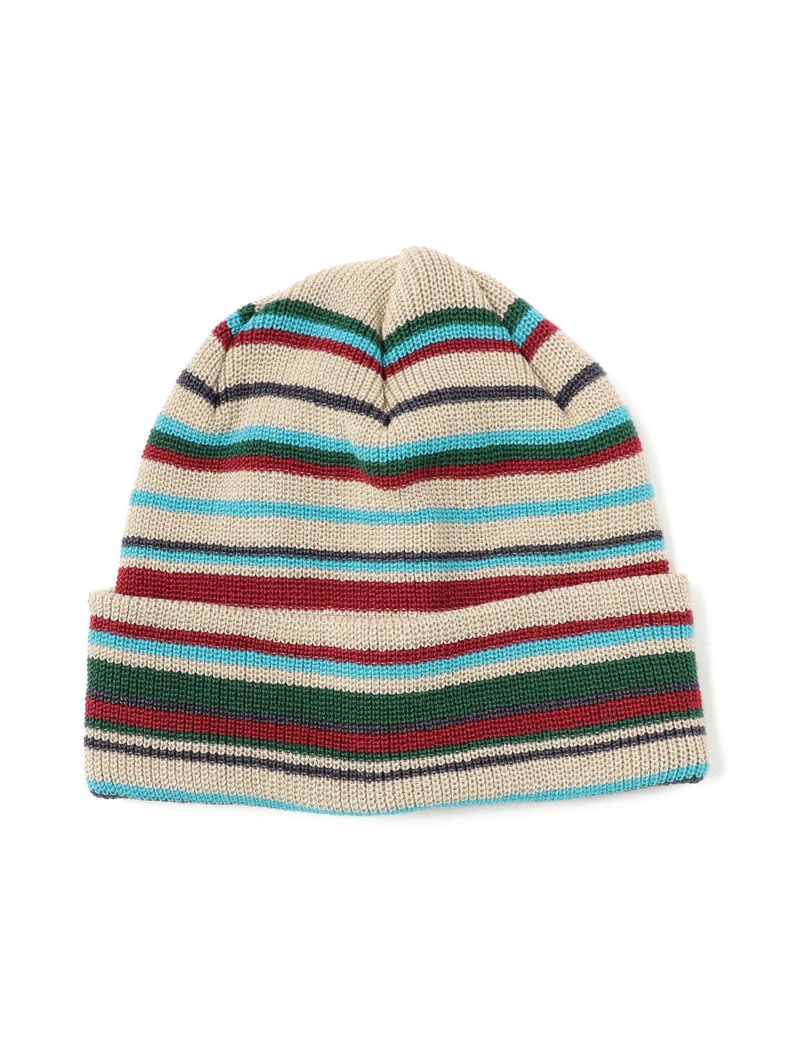 

Beams Мужская шапка-бини в разноцветную полоску, бежевая, свободный размер