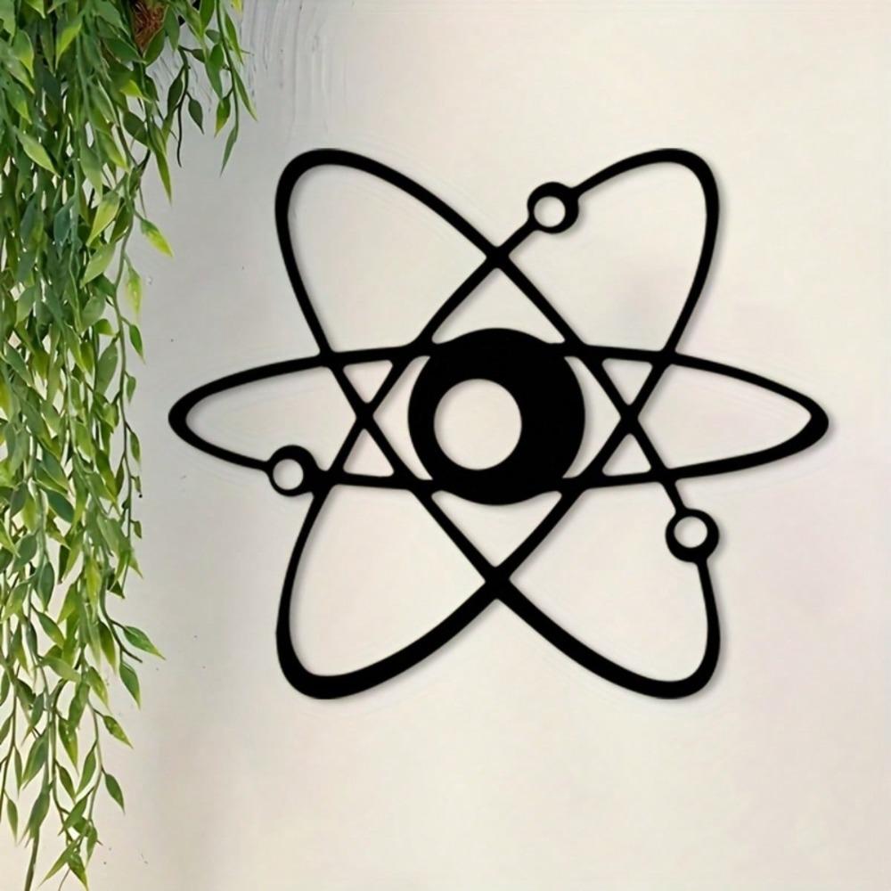 Atom Structure Metal Wall Art Science Sculpture Weather Resistant Home Office Decor