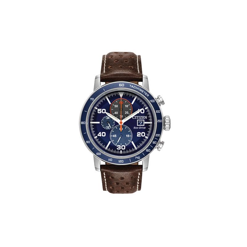 

CITIZEN Eco-Drive Series 100 Meters Waterproof Solar Quartz Cowhide Strap 44mm Men s Watch Blue Dial CA0648-09L синій