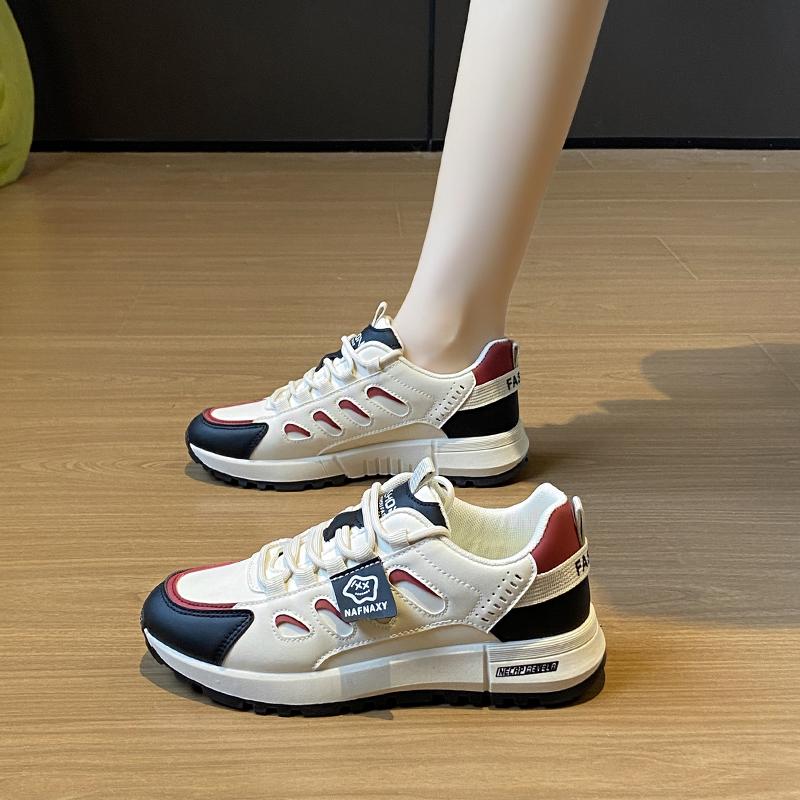 

CRLAYDK Designer Womens Chunky Sneakers Walking Leather Fashion Shoes Comfortable Casual Platform Sports Ladies Running Tennis 35