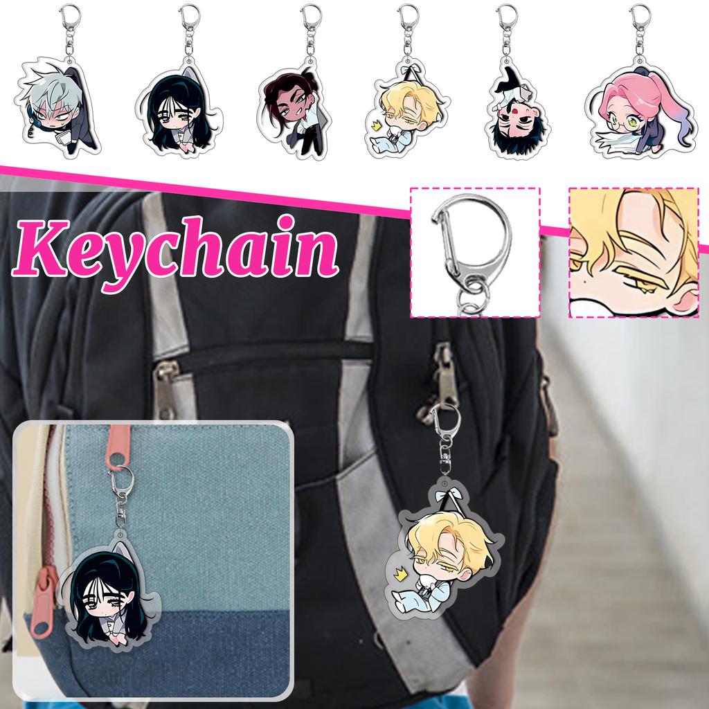Acrylic Keychain Cartoon Character Shaped Pendant for Bags Accessories Anime Inspired Design Lightweight Durable Material