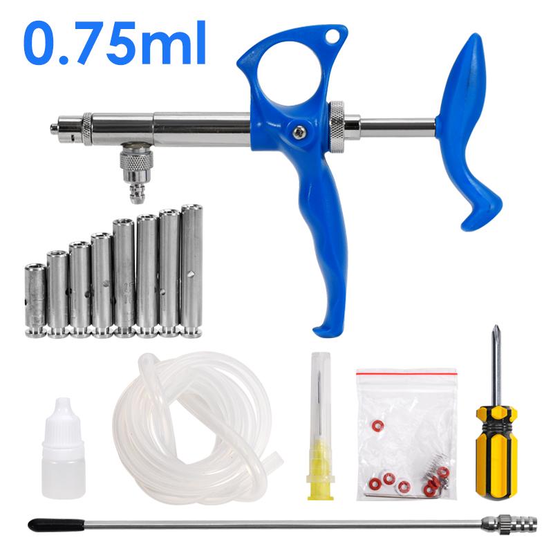 0,75 ml/1 ml/2 ml Veterinär-Dauerimpfspritze Tier Automatische Injektion Metall Präzisionswaage Vieh Veterinärwerkzeuge