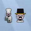 Baking Bad Cook Enamel Pins Custom TV Character Chemistry Teacher Brooches Lapel Badges Jewelry Gift for Fans Friends