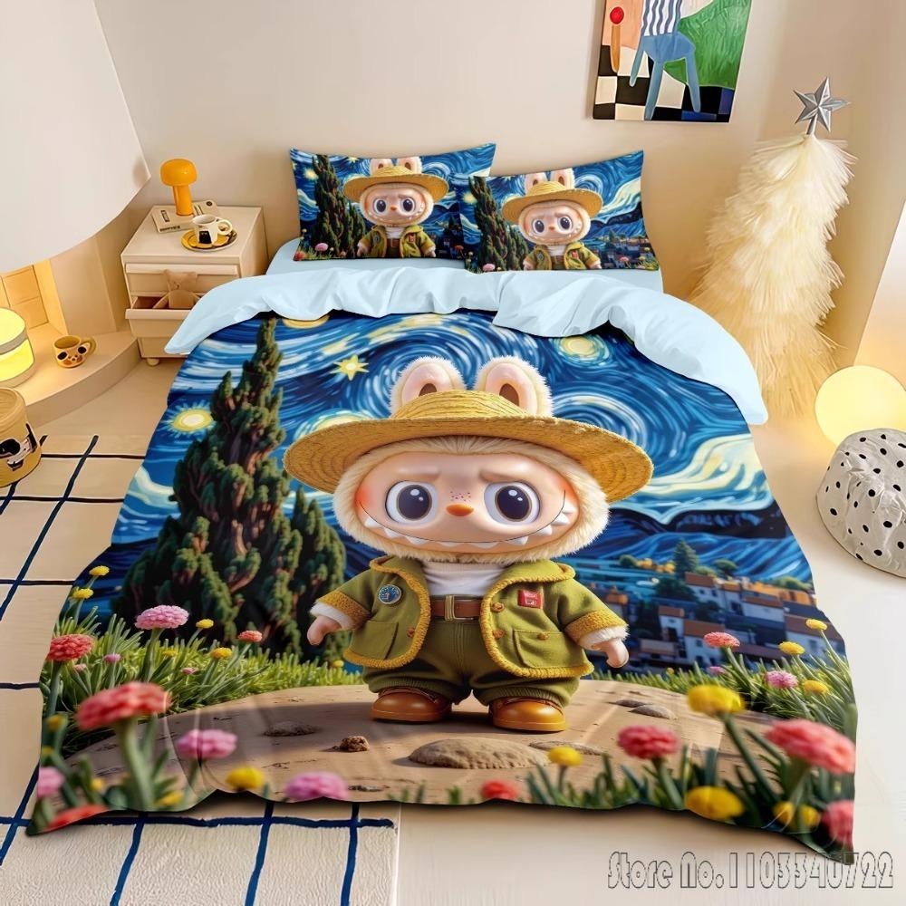 Cute New Anime LA-BUBU Duvet Cover Set HD Comforter Cover for Kids Bedding Sets Bedclothes Bedroom Decor