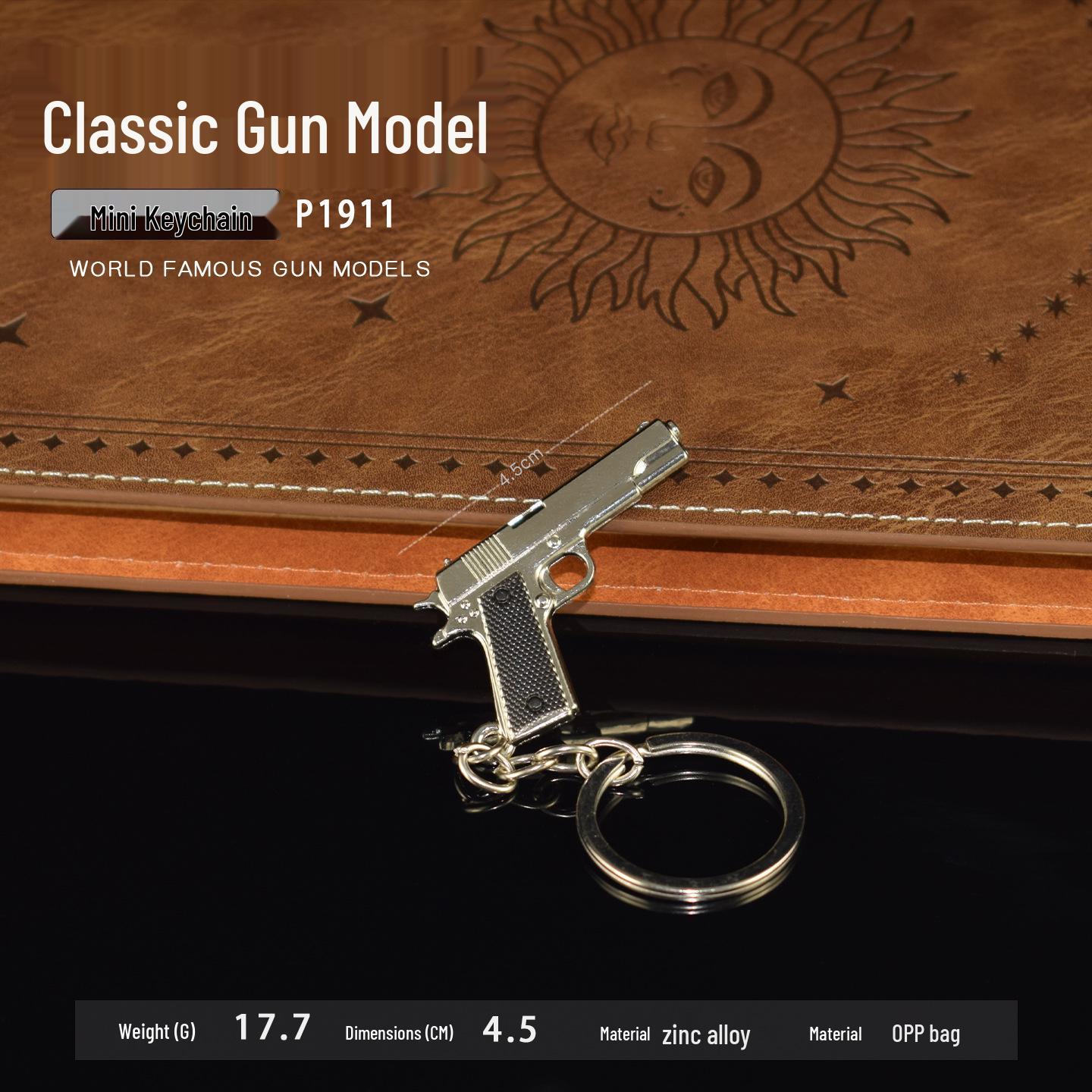 PUBG P1911 Alloy Keychain Pendant - Chicken Dinner Mini Toy Model Ornament