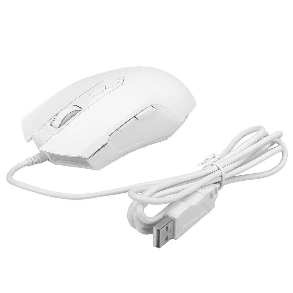 Wired Mouse USB RGB Desktop Laptop Gaming Adjustable DPI Computer Accessories AJ52 AJ52 Blanc athletique