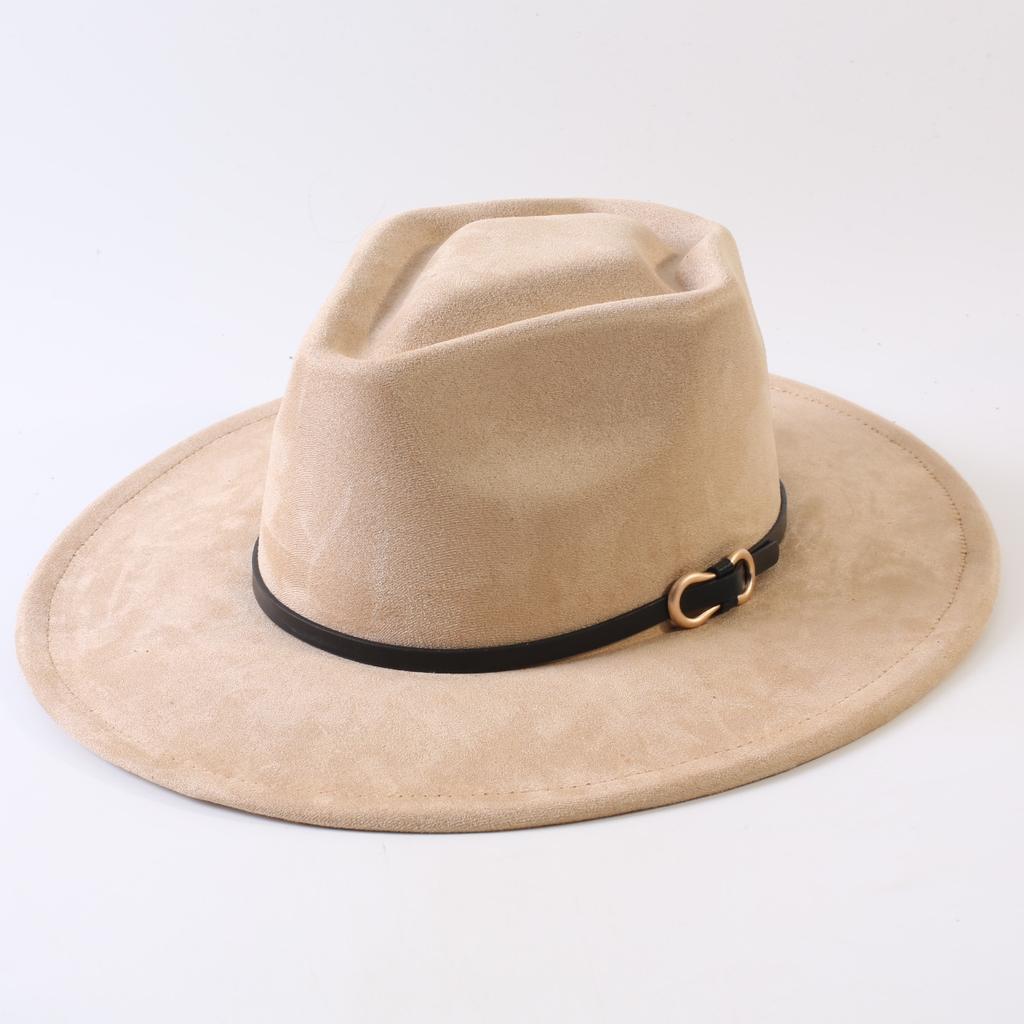 Popular European and American Style Suede Big-brimmed Top Hat, Men's and Women's Classic Fashion Western Cowboy Hat