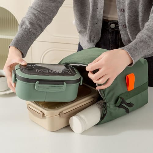 Large Capacity Insulated Lunch Bag for Lunchboxes, Thermos Compatible, Waterproof and Oil-Resistant Oxford Cloth, Soft Cooler Function, Snap Button Cl