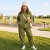 Women's Polka Dot Two Piece Set Hooded Sweatshirt and Jogger Pants Casual Wear