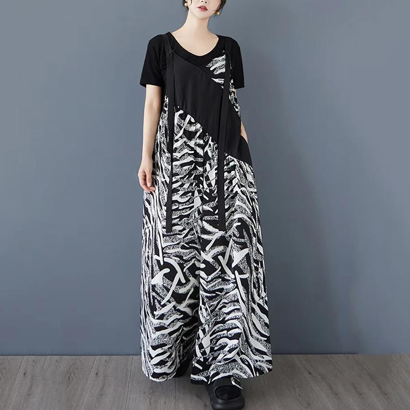 XITAO Irregular Patchwork Print Jumpsuits ZMY1366