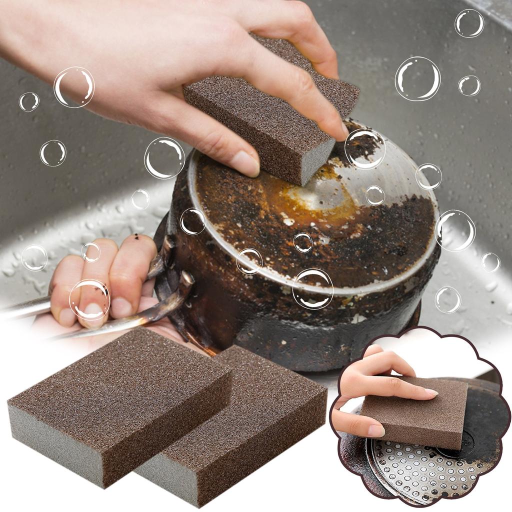 Kitchen Nano Emery Sponge For Kitchen Sponge For Pan Brush-2PC
